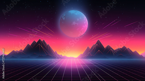 Retro 80s background design  vintage aesthetic AI Image generative