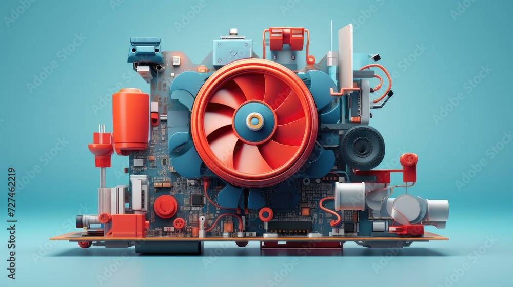 Self cooling electronics solid color background Self cooling electronics solid color background