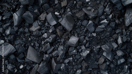 Wallpaper Mural Sharp pieces of coal stones with ash around, gray and dark black color with texture of coal stone, top view. High quality photo Torontodigital.ca