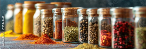 spice and herbs jars arranged 