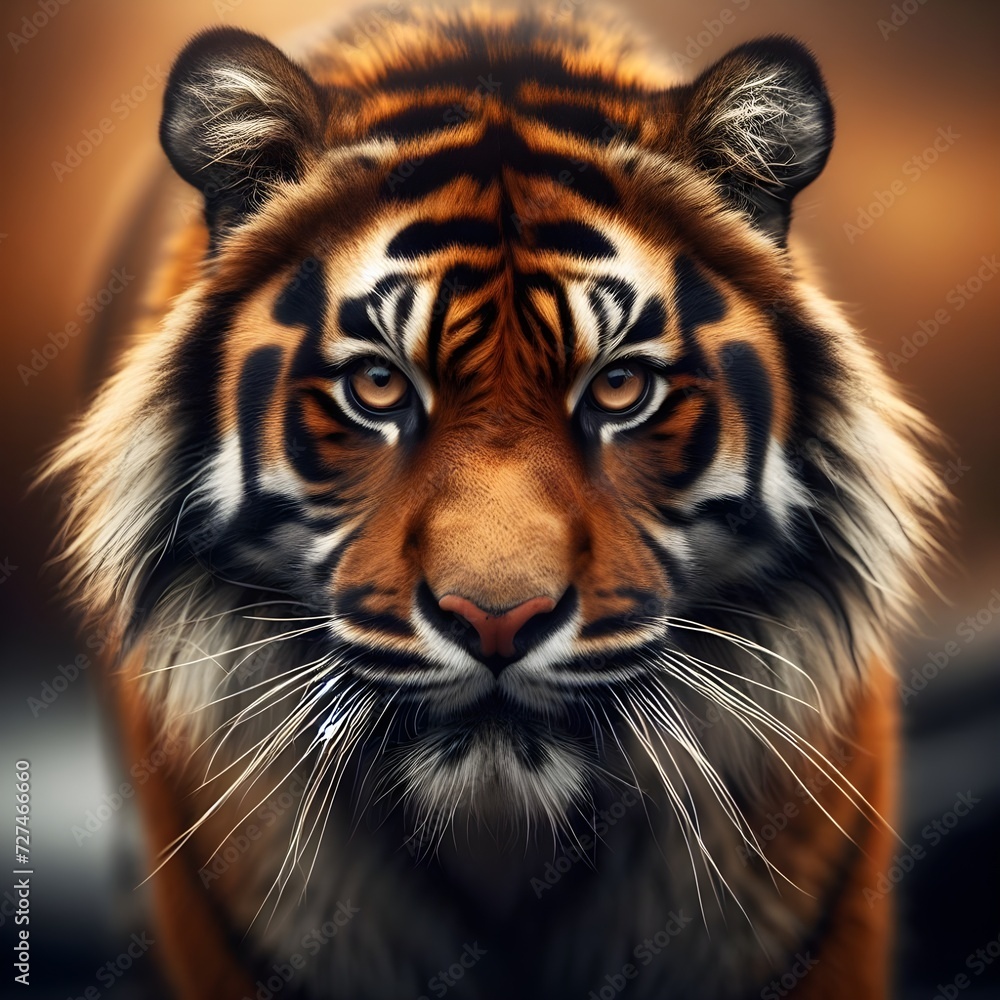 Naklejka premium Close-up portrait of a tiger