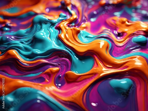 Beautiful Abstract Background,Color Liquid Shape Movement,3d Illustration of Liquid Forms with Vibrant Gradients and Effects