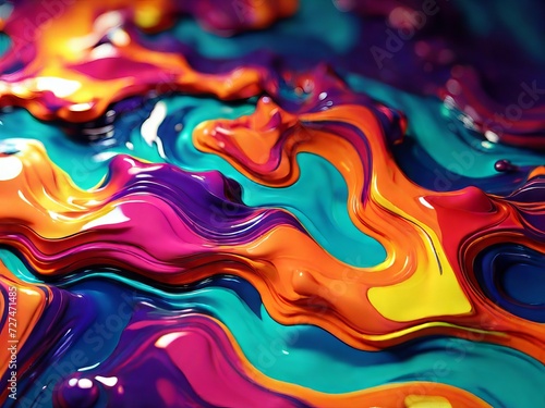 Beautiful Abstract Background,Color Liquid Shape Movement,3d Illustration of Liquid Forms with Vibrant Gradients and Effects