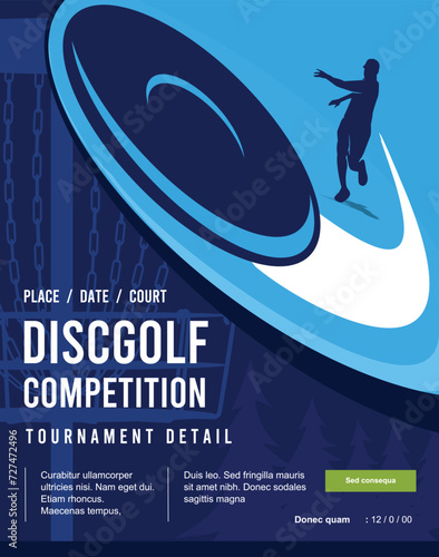 Great editable vector flat of discgolf poster best for any digital graphic and printing purpose