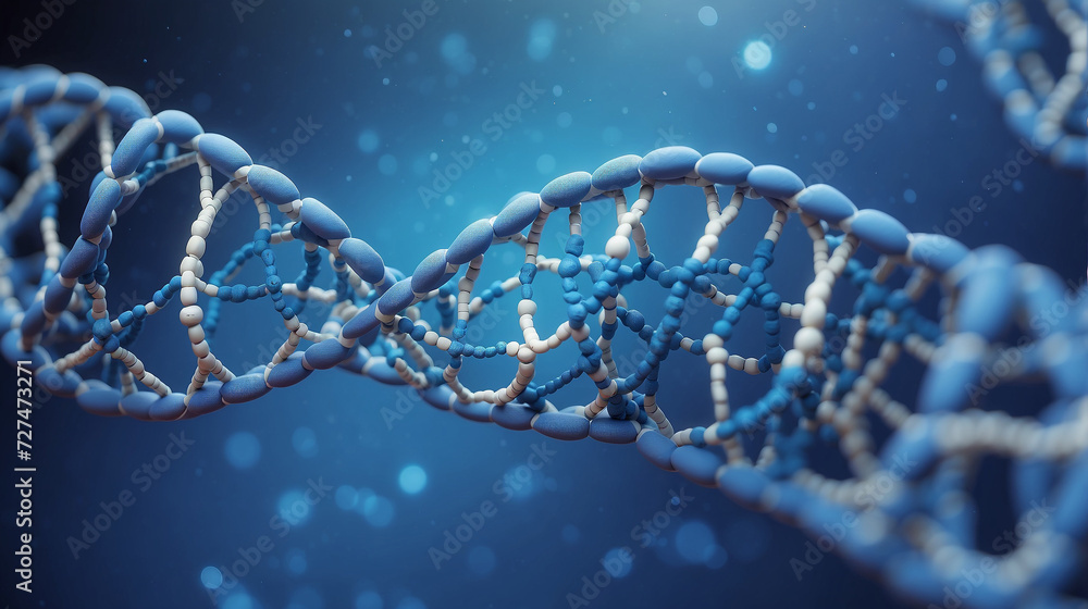 dna strand on blue dna strand on blue