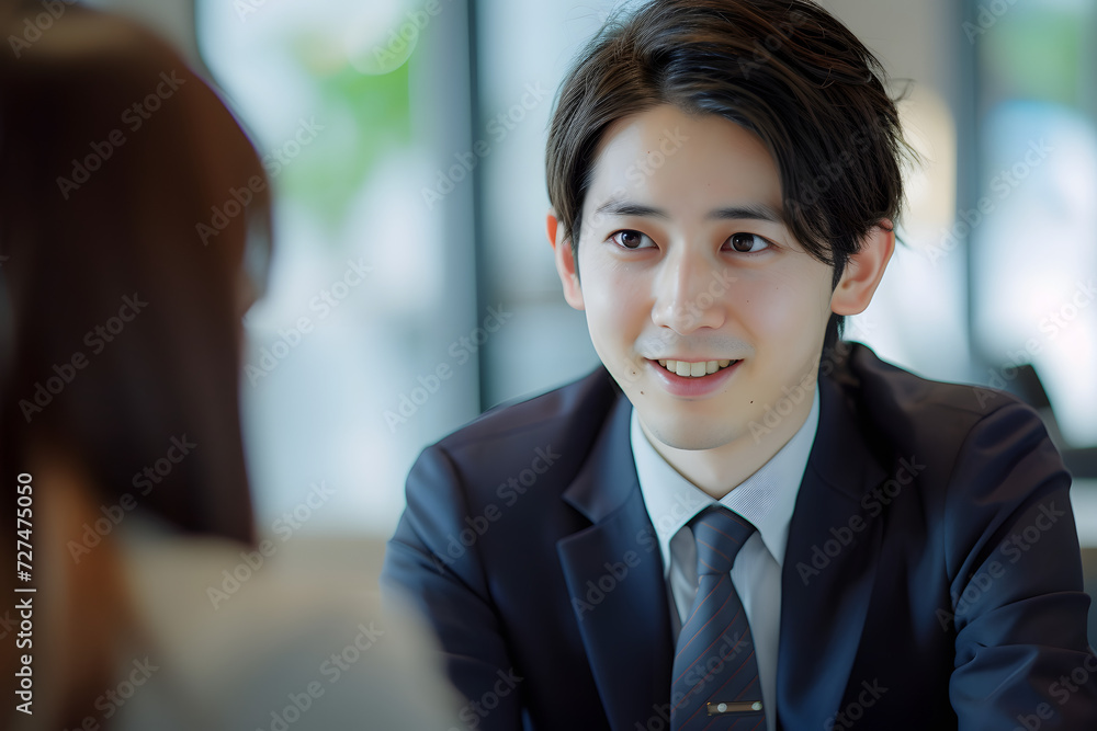 businessman having a talk in office businessman having a talk in office