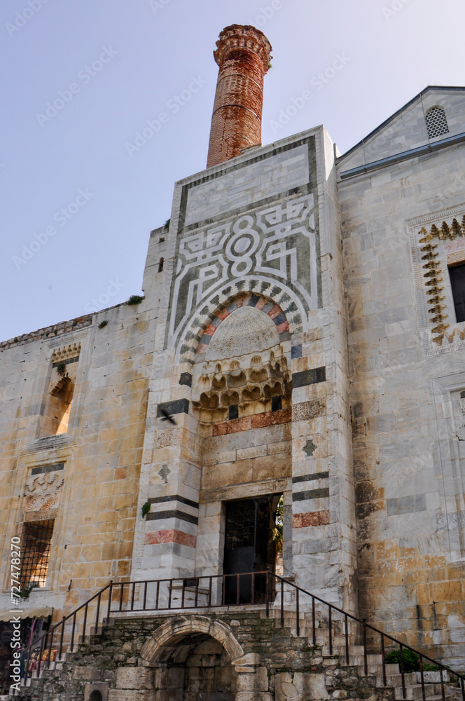 detail of the facade of the mosque at selcuk, izmir