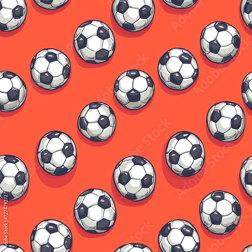 Goal-Oriented  Seamless Pattern of Cartoon Soccer Balls