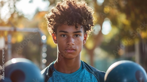 Young Person Exercising Outdoors in Sunlight