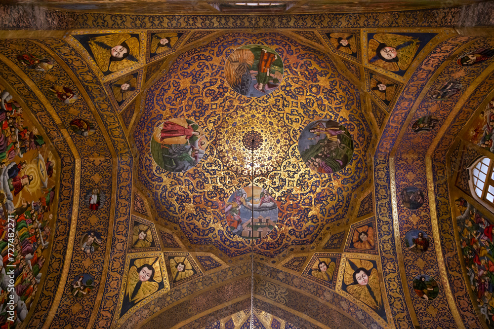 Breath-taking details of murals inside The Holy Savior Cathedral in Esfahan, Iran