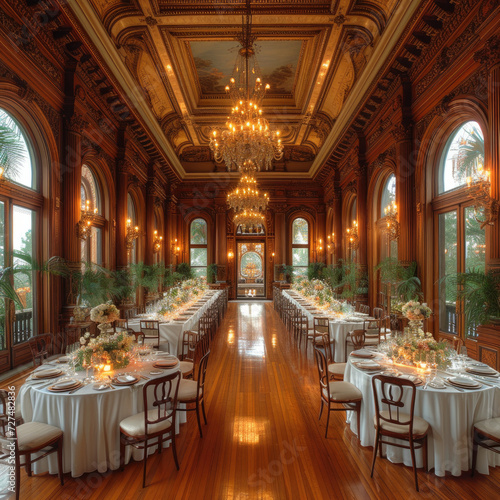Opulent Dining: Historic Mansion with Grand Banquet Hall