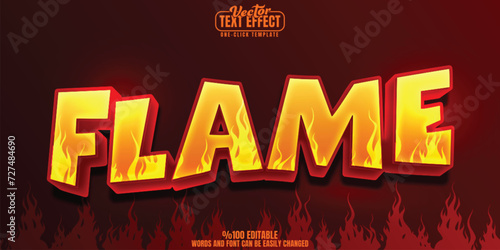 Fire editable text effect, customizable flame and burn 3D font style