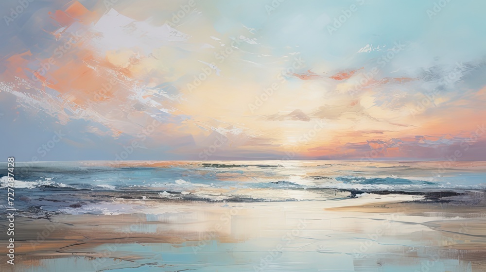 a sandy path towards ocean sunrise colours reflecting