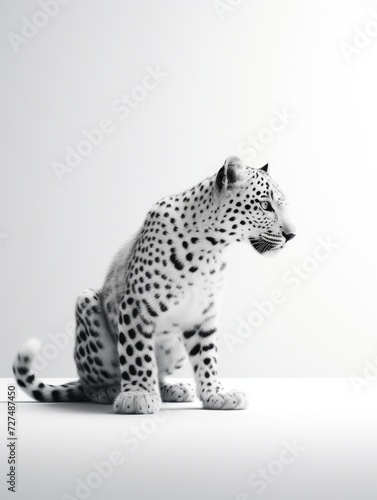 leopard Minimalistic fine art animal in clean setting