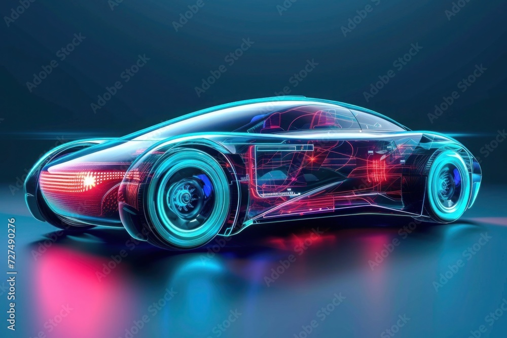 An electric car that reflects advanced technology and innovation in transport, its aerodynamic shape and modern design define the new era of future mobility.. An electric car that reflects advanced technology and innovation in transport, its aerodynamic shape and modern design define the new era of future mobility..