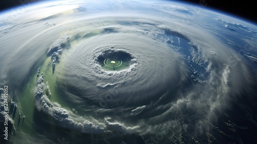 a green vortex storm covers half the Pacific