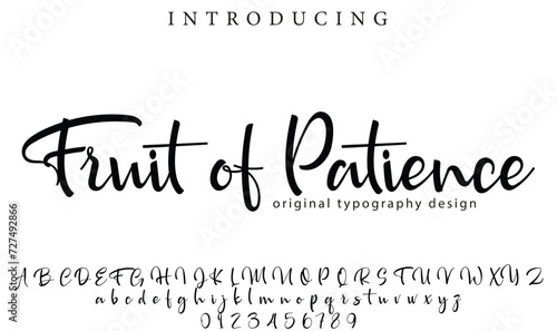 Fruit of Patience Font Stylish brush painted an uppercase vector letters, alphabet, typeface