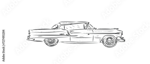 vintage car isolated on white