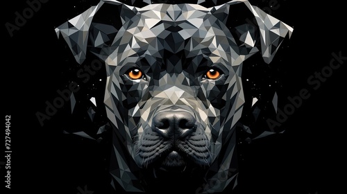 abstract pitbull dog t shirt design. Deconstructed photo