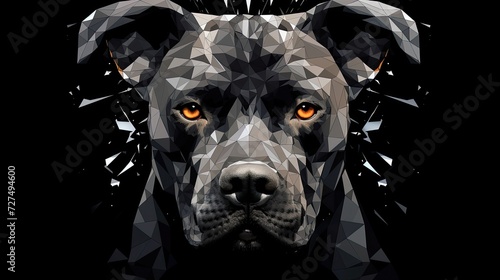 abstract pitbull dog t shirt design. Deconstructed photo