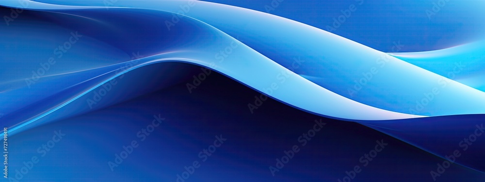 Obraz premium Blue minimal wavy glowing lines abstract futuristic