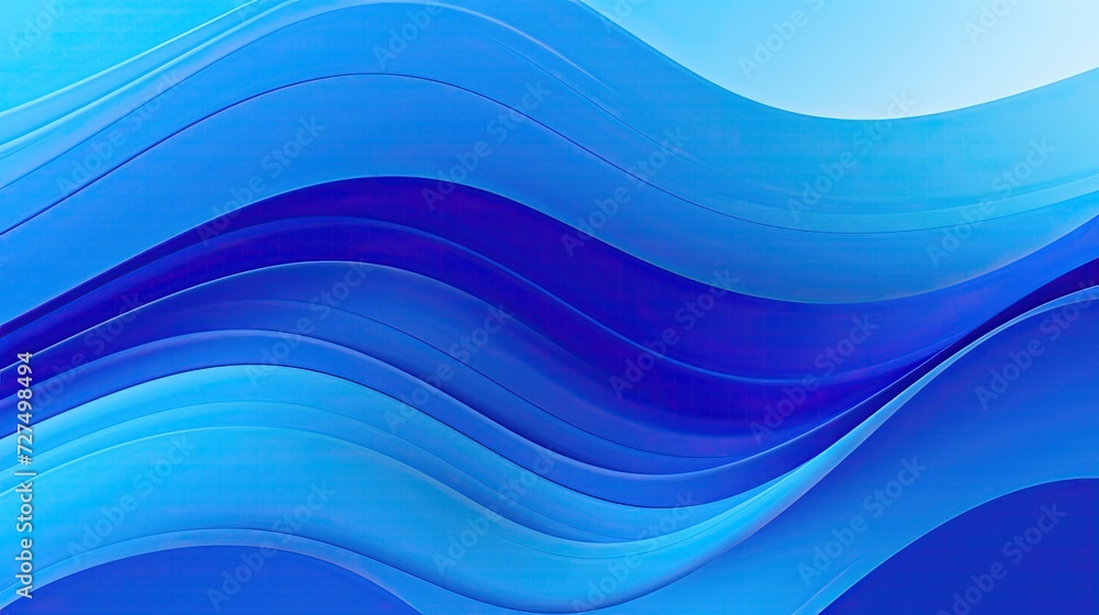 Fototapeta premium Blue minimal wavy glowing lines abstract futuristic
