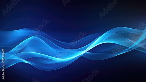 Blue minimal wavy glowing lines abstract futuristic