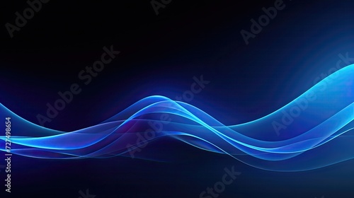 Blue minimal wavy glowing lines abstract futuristic