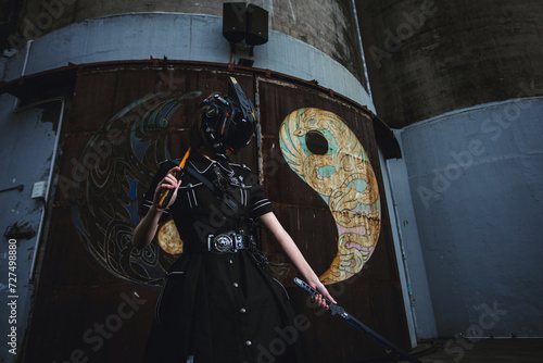 Fotografie A Cyberpunk Odyssey through Fashion, Fantasy, and Futuristic Role-Playing