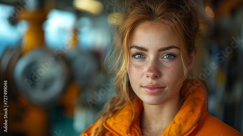 Wallpaper Mural Portrait of empowered female maritime professional at work. Hard working woman at the ship. Maritime concept. Work concept. Woman concept. Torontodigital.ca