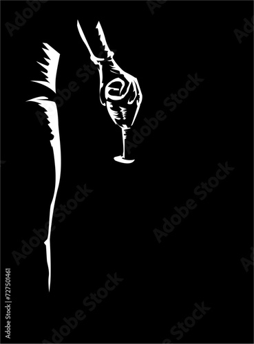 man holds a glass in his hand
