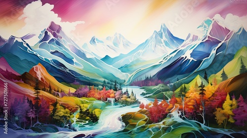 an abstract mountainous landscape a fusion born © paisorn