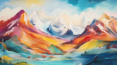 an abstract mountainous landscape © paisorn