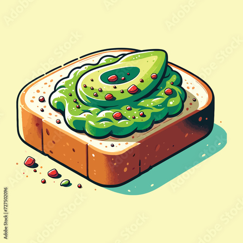Avocado Toast Vector Illustration