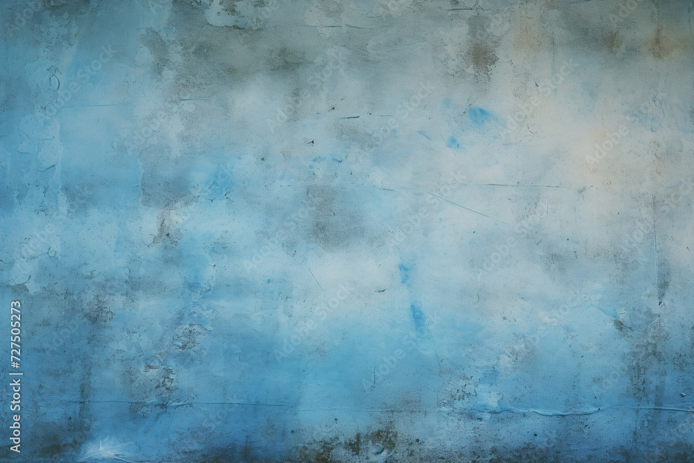 Dirty and Scratched Concrete Blue Wall Background Texture