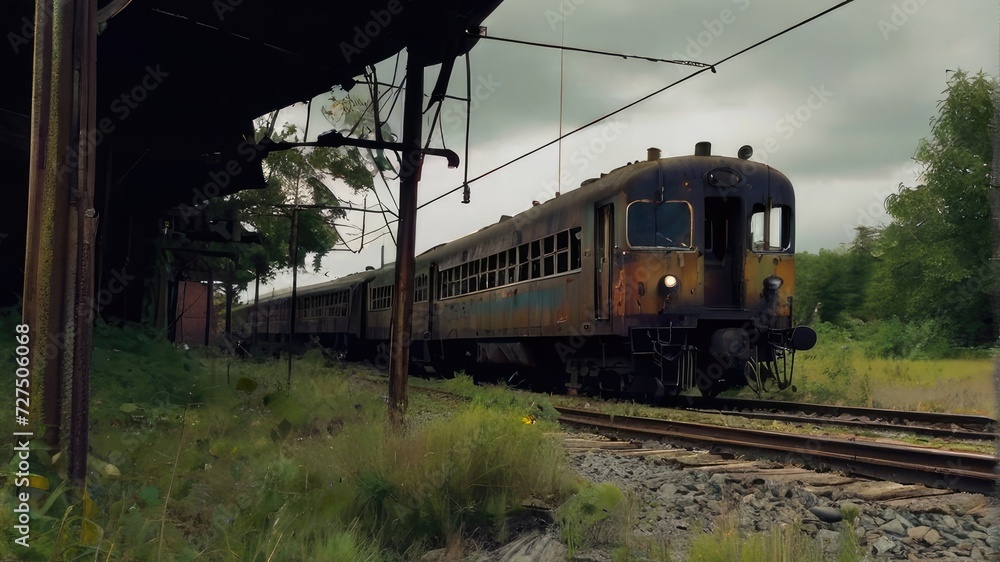 train abandoned background