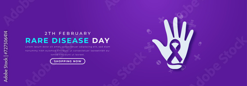 Rare Disease Day Paper cut style Vector Design Illustration for Background, Poster, Banner, Advertising, Greeting Card