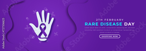 Rare Disease Day Paper cut style Vector Design Illustration for Background, Poster, Banner, Advertising, Greeting Card