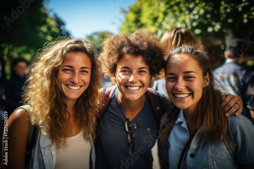 Group of friends laughing and taking a selfie 