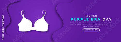 Purple Bra Day Paper cut style Vector Design Illustration for Background, Poster, Banner, Advertising, Greeting Card