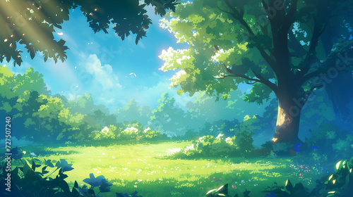 Anime Style Enchanted Forest Glade