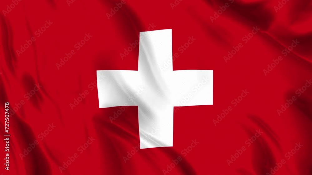 Switzerland Flag Waving Loop Switzerland Flag Waving Loop