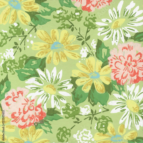 Floral design with digital watercolor vibes on a textured paper background.