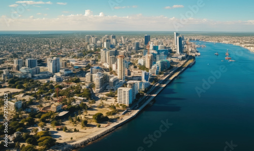 Breathtaking Aerial View of Dar es Salaam  The Haven of Peace Unfolds in Urban Majesty