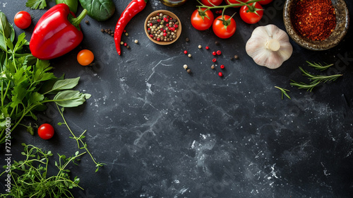 A Delectable Feast Awaits: Fresh Vegetables and Spices Ready to Enliven Your Meal in This Inviting Kitchen Setting