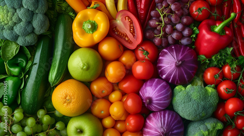 Colorful Assortment of Fresh Vegetables and Fruits