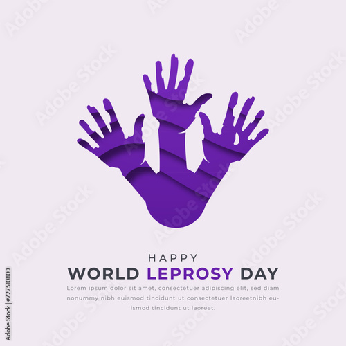 World Leprosy Day Paper cut style Vector Design Illustration for Background, Poster, Banner, Advertising, Greeting Card