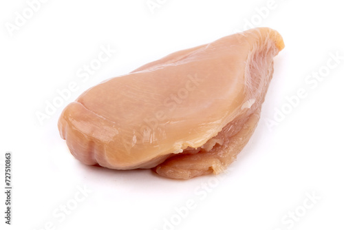 Fotografie A single skinless and boneless chicken breast isolated on white