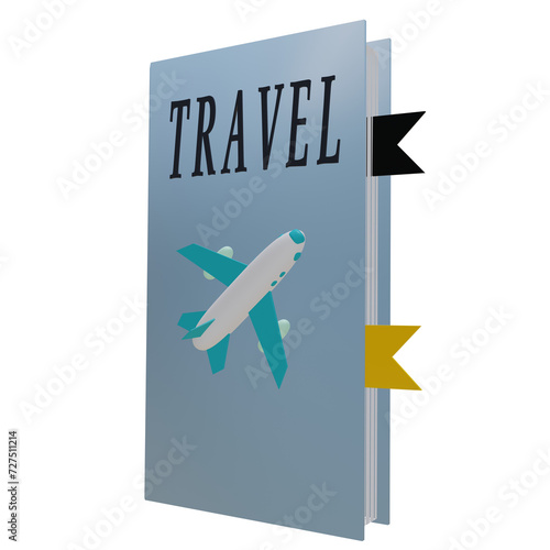 3 D illustration of  travel book