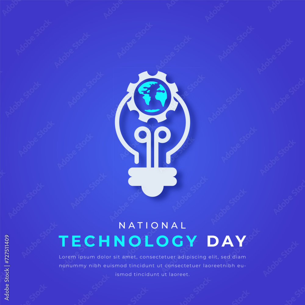 National Technology Day Paper cut style Vector Design Illustration for Background, Poster, Banner, Advertising, Greeting Card National Technology Day Paper cut style Vector Design Illustration for Background, Poster, Banner, Advertising, Greeting Card